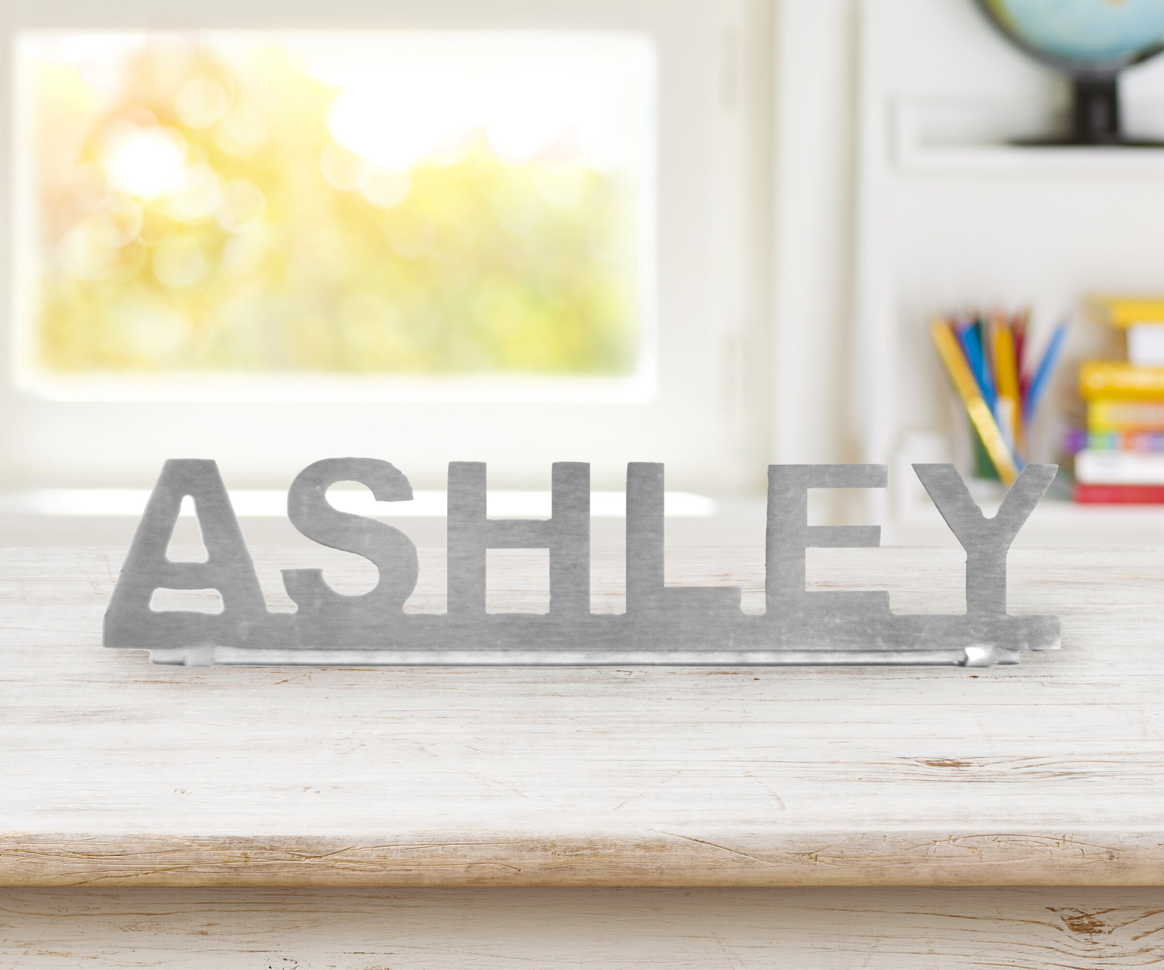 12 Metal Personalized Desk Name Plaque With Tab Etsy