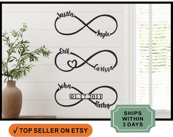 RUSTED ORANGE Infinity Sign -wall decor -romantic decorations special night -bedroom wall decor above bed -master bedroom decor for couples