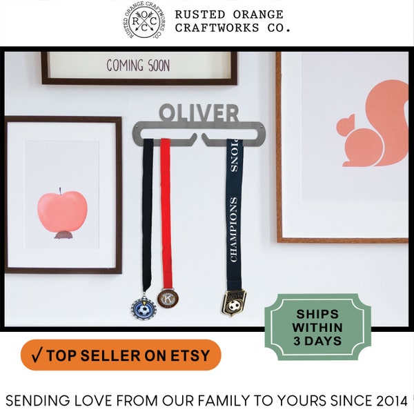 Personalized Medal & Ribbon Display Hanger: Sports Award Rack