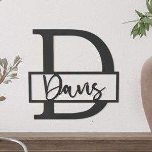 RUSTED ORANGE Script Letter Monogram Metal Signs - monogram wall decor name signs personalized family monogram wall decor metal monogram