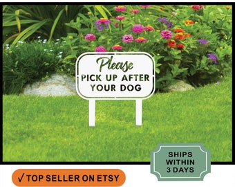 RUSTED ORANGE Please Pick Up After Your Dog - Dog Poop Sign for Yard - Dog Sign No Pooping -Please Pick Up Your Dog Poop Sign - 4 colors