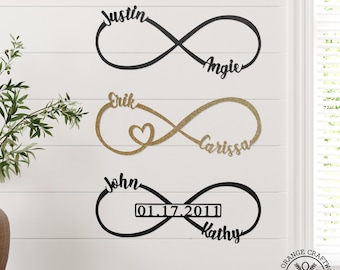 Personalized Metal Infinity Sign: Anniversary Wall Decor