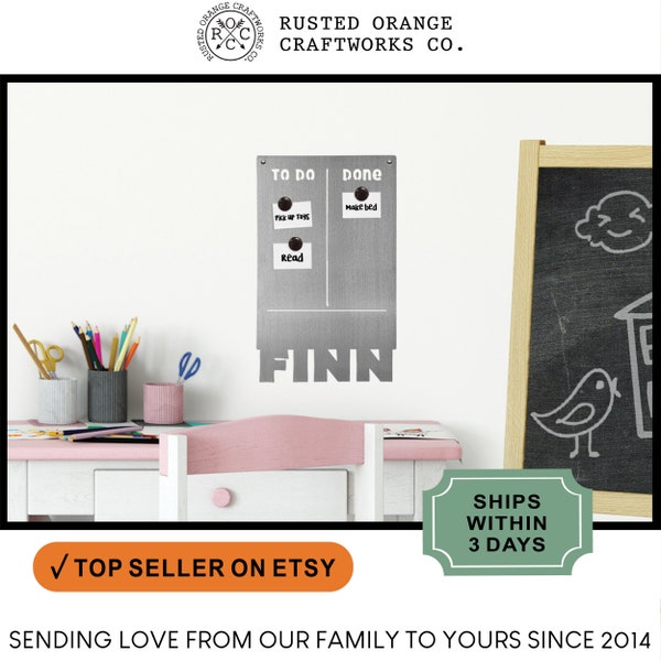 Custom Metal Chore Chart: Magnetic Planner To Do Board