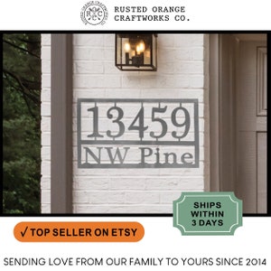Custom Metal Address Plaque: Personalized House Number Sign - Home Address