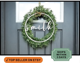 Personalized Metal Name Sign: Minimalist Circle, Custom Home Decor