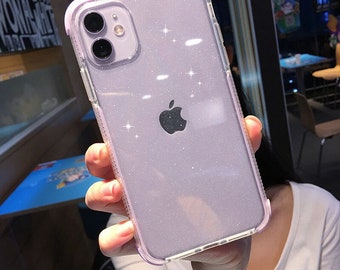 Clear Glitter Case Etsy
