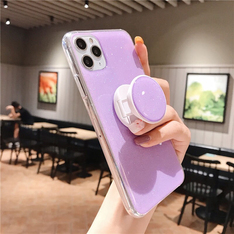 Pastel Color Glitter Round PopSocket TPU iPhone 6 6s 7 8 Plus Etsy