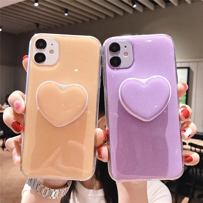 Candy Color Glitter Heart PopSocket TPU iPhone 6 6s 7 8 Plus X Etsy
