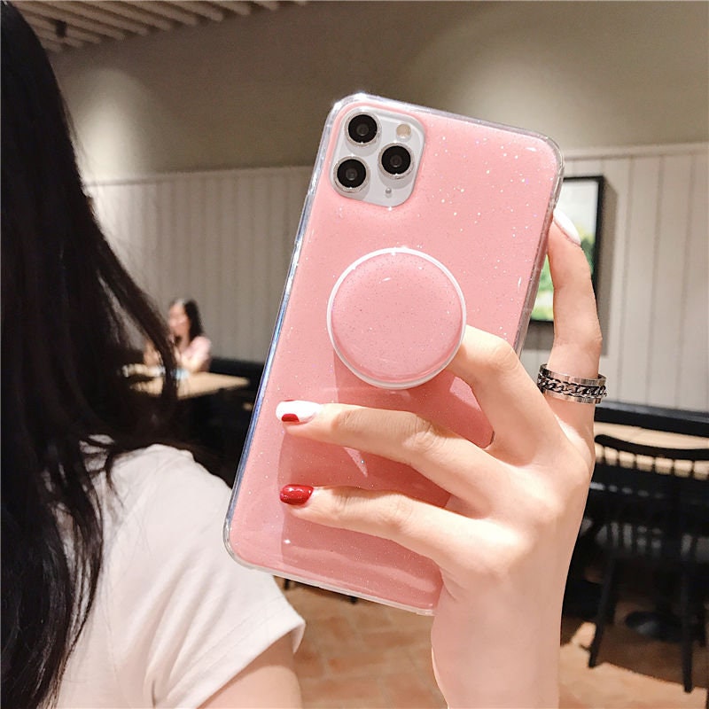 Pastel Color Glitter Round PopSocket TPU iPhone 6 6s 7 8 Plus Etsy