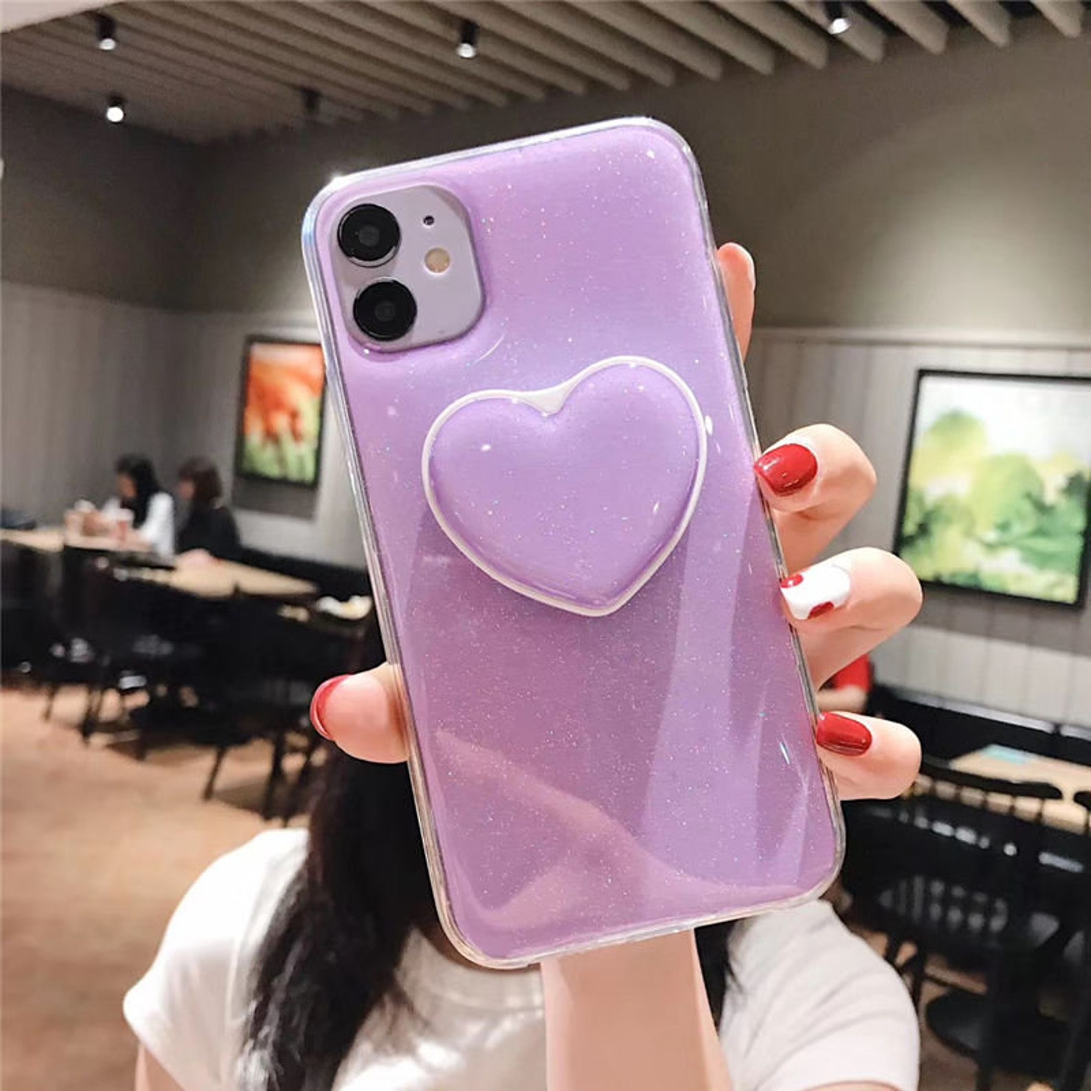 Candy Color Glitter Heart PopSocket TPU iPhone 6 6s 7 8 Plus X Etsy