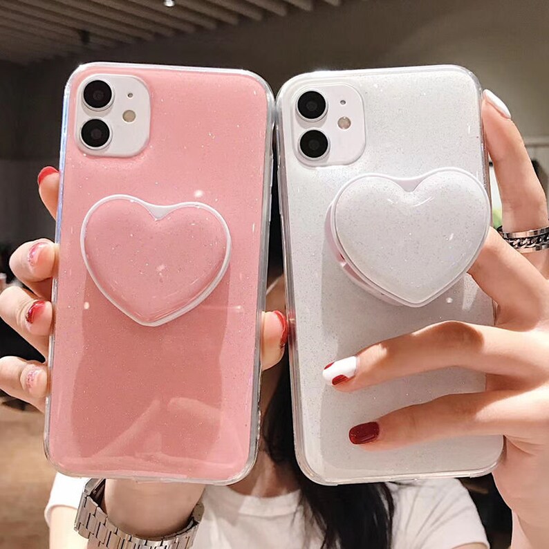 Candy Color Glitter Heart PopSocket TPU iPhone 6 6s 7 8 Plus X Etsy