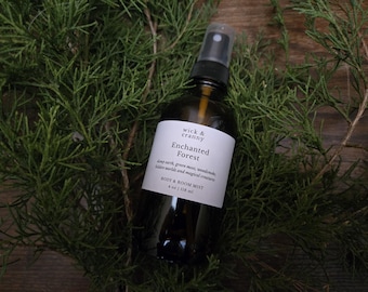 ENCHANTED FOREST Body Room Mist, Clove, Damp Earth, Pine, Moss, Cedarwood, Bonfire, Petrichor