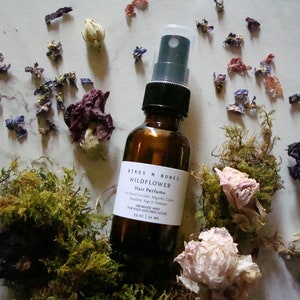 Wildflower HAIR PERFUME, Botanical Mist for Wild & Free Locks ~ Untamed ~ Heart of a Wildflower ~ Flowers in Your Hair Botanical Spray