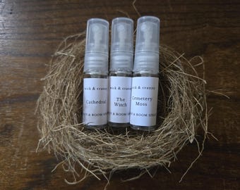 Gothic Body & Room Mist Sample Set | choose your scents 3, 6, 12 | 3mL sprays | Vegan Fragrance