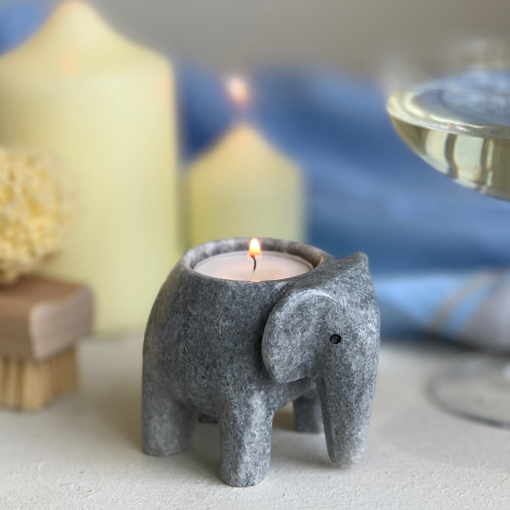 Elephant tea light on sale holder