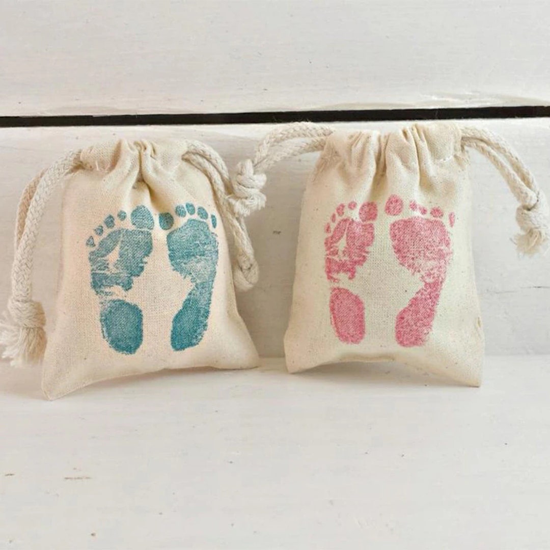 Baby Footprint Favor Bags Baby Shower Party Bags Baby Boy Candy Gift