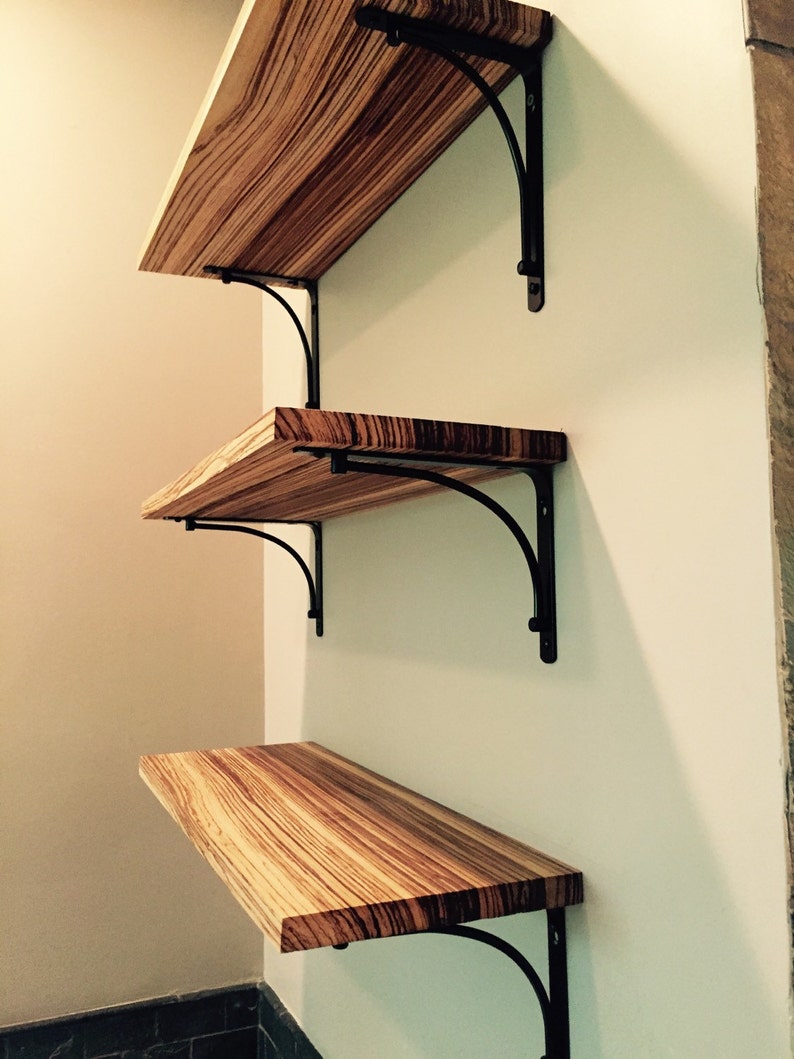 Shelf Exotic Zebrawood Etsy