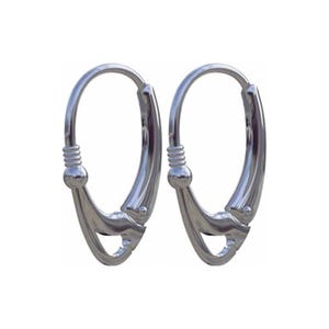 1 Pair Sterling Silver Leverback Earring Findings 18x11mm Bead and Coil Nickel Free