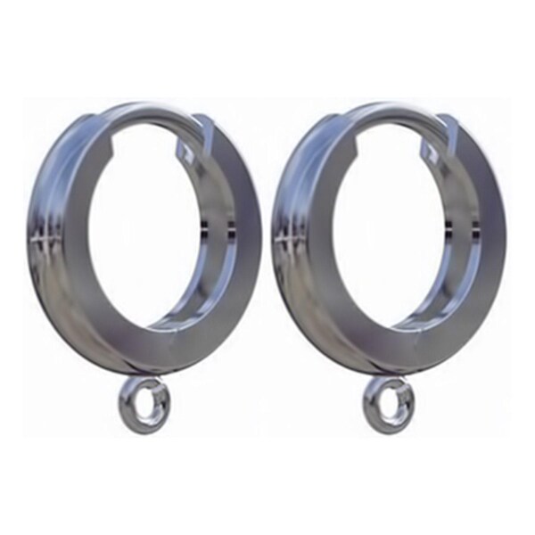 1 Pair 16.5mm Huggie Hoops Leverback Click-in Earring Findings Sterling Silver Nickel Free