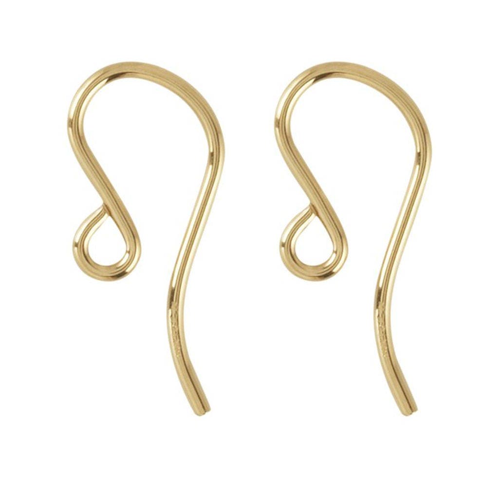 BENECREAT 6 PCS 14K Gold Filled Earring Hooks Ball End Earring Wires Dangle  Earring Findings for DIY Jewelry Making - 20x11mm 