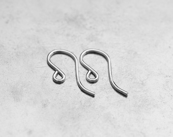 5 Pairs Argentium Silver Earwires 19 Gauge 0.036" Earring Findings