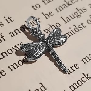 3D Dragonfly Charm Sterling Silver Nickel Free image 1