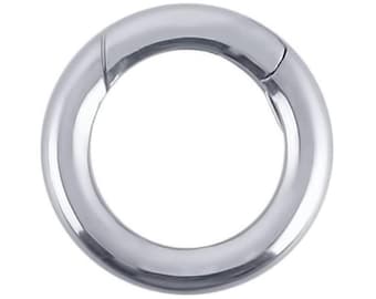 11.7mm Round Ring Hinged Clasp Sterling Silver Nickel Free