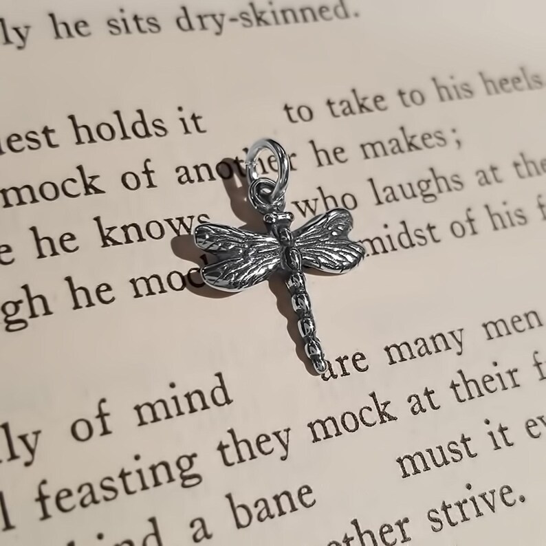 3D Dragonfly Charm Sterling Silver Nickel Free image 2