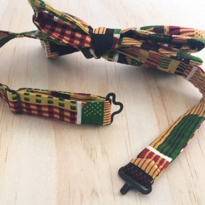 Self Tie Bow Ties for Men, Kente Cloth Bowtie, African Clothing for Man, Gift for Him image 5