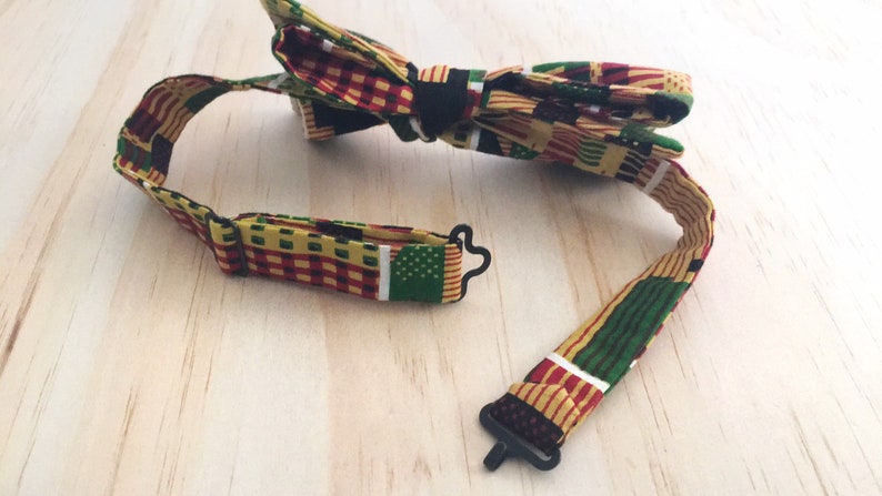 Self Tie Bow Ties for Men, Kente Cloth Bowtie, African Clothing for Man, Gift for Him image 5