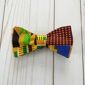 Self Tie Bow Ties for Men, Yellow Kente Cloth Bow Tie, Africa Suit for Man, Black History Month, Gifts for Him, Black Owned Shops image 5