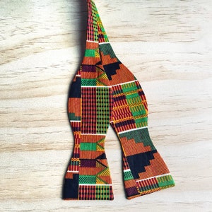 Self Tie Bow Ties for Men, Kente Cloth Bowtie, African Clothing for Man, Gift for Him image 3