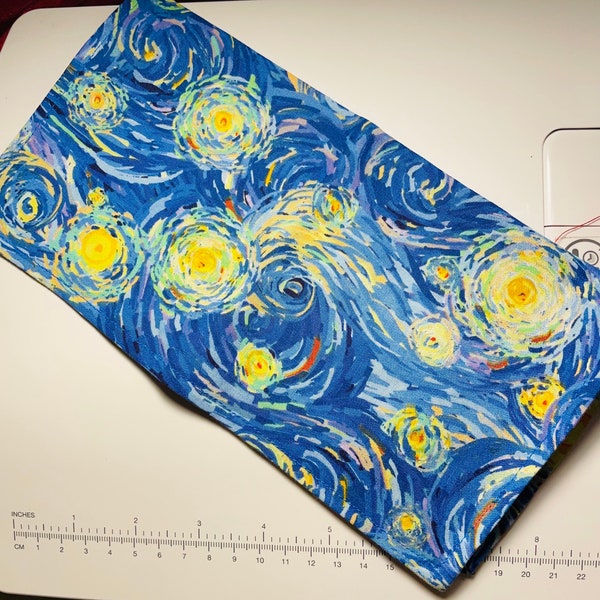 Pocket Square Starry Night Handkerchief Blue Yellow Mens Scarf, Black Owned Shop