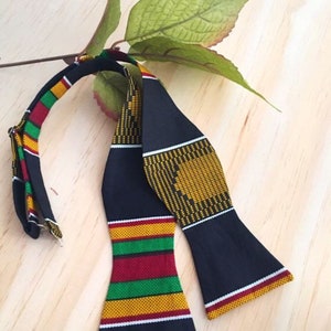 Kente African Bow Tie, Self Tie Bow Ties for Men, Groomsmen Bow Tie