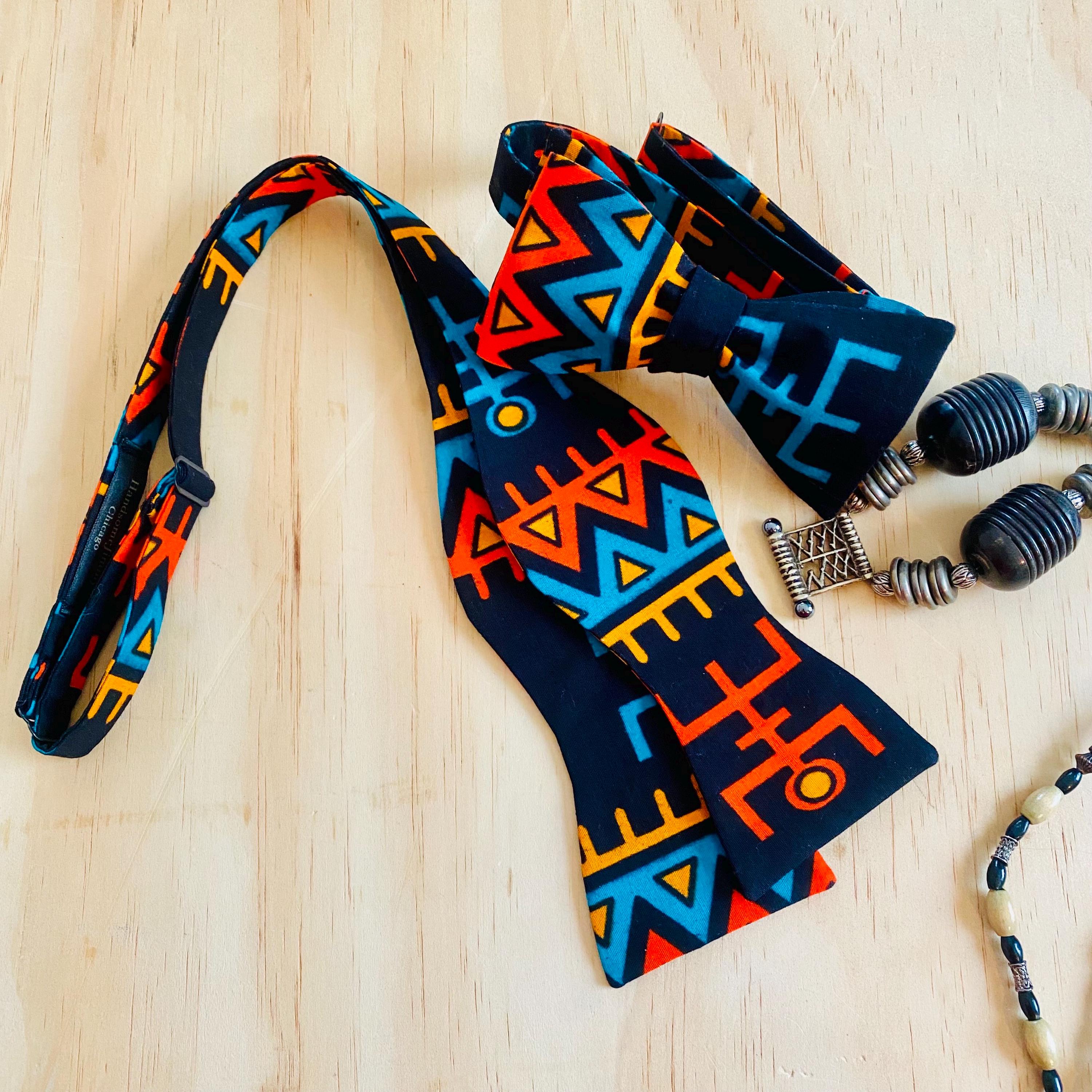 Colorful Round Hand Woven Tribal for Friendship Bow and Arrow Tie Belt Vintage 60s Handmade Ultimate Hippy Beaded Belt With Ankh Design and  main image 2