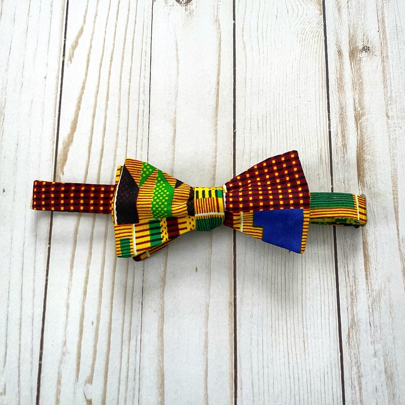 Self Tie Bow Ties for Men, Yellow Kente Cloth Bow Tie, Africa Suit for Man, Black History Month, Gifts for Him, Black Owned Shops image 9