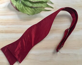 Maroon Self Tie Bow Ties, Silk Bow Tie for Men, Wedding Bow Ties, Valentines Gift for Him, Father in Law Gift, Black Owned Shops