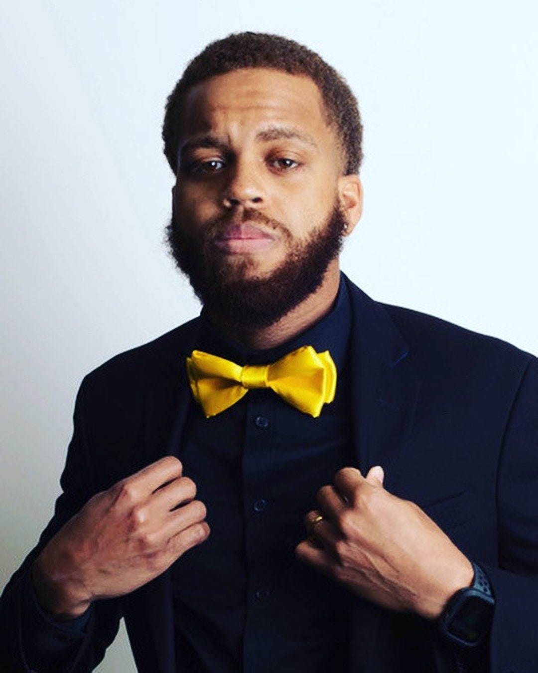 Buy Mikado Satin Bow Tie Yellow, Pre Tied, Self Tie, Father of the Bride,  Groom Bow Tie, Groomsmen Gifts, Black Owned Online in India