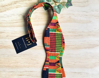 Self Tie Bow Ties for Men, Kente Cloth Bowtie, African Clothing for Man, Gift for Him