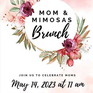 Elegant Floral Mothers Day Brunch Invitation - Impress Your Mom with a Beautiful Mother's Day Invitation with Customizable Text image 3
