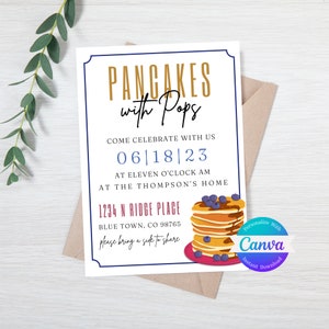 Editable Father&#39;s Day Invitation - Father&#39;s Day Brunch, Classic Text for a Unique Father&#39;s Day Celebration, Printable Instant Download