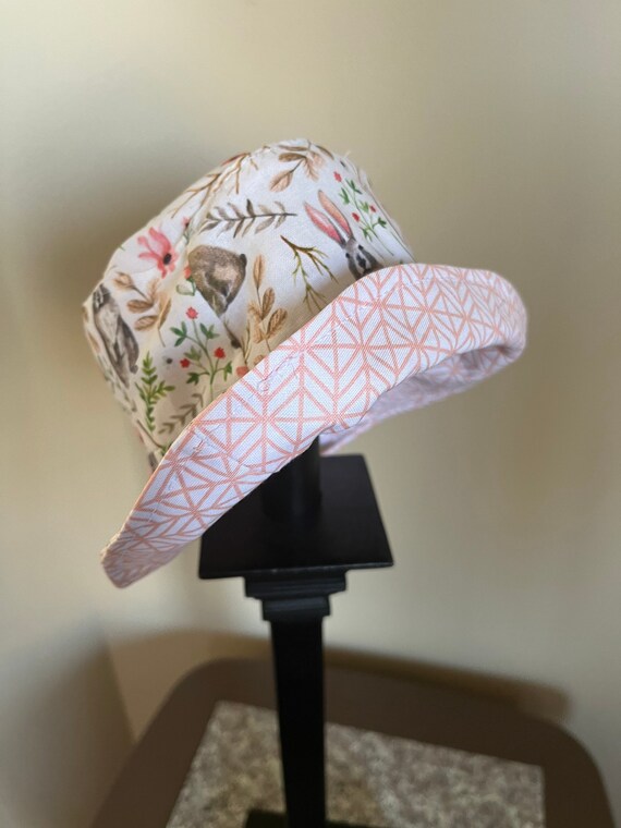 Infant Bucket Hat Handmade Pink Brimmed 