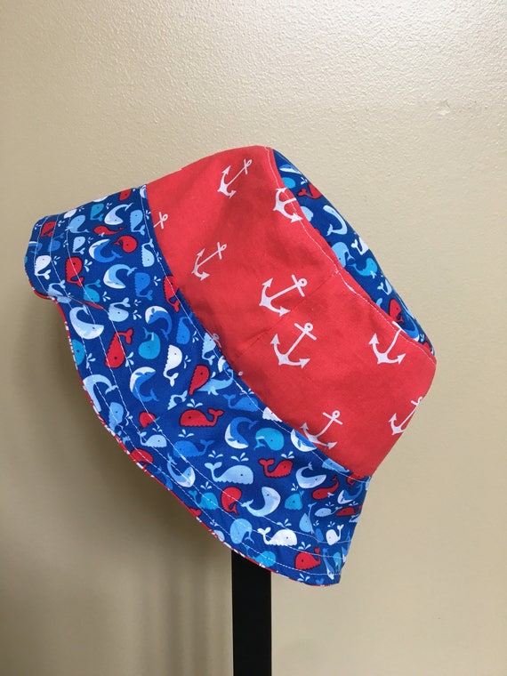 red white and blue bucket hat