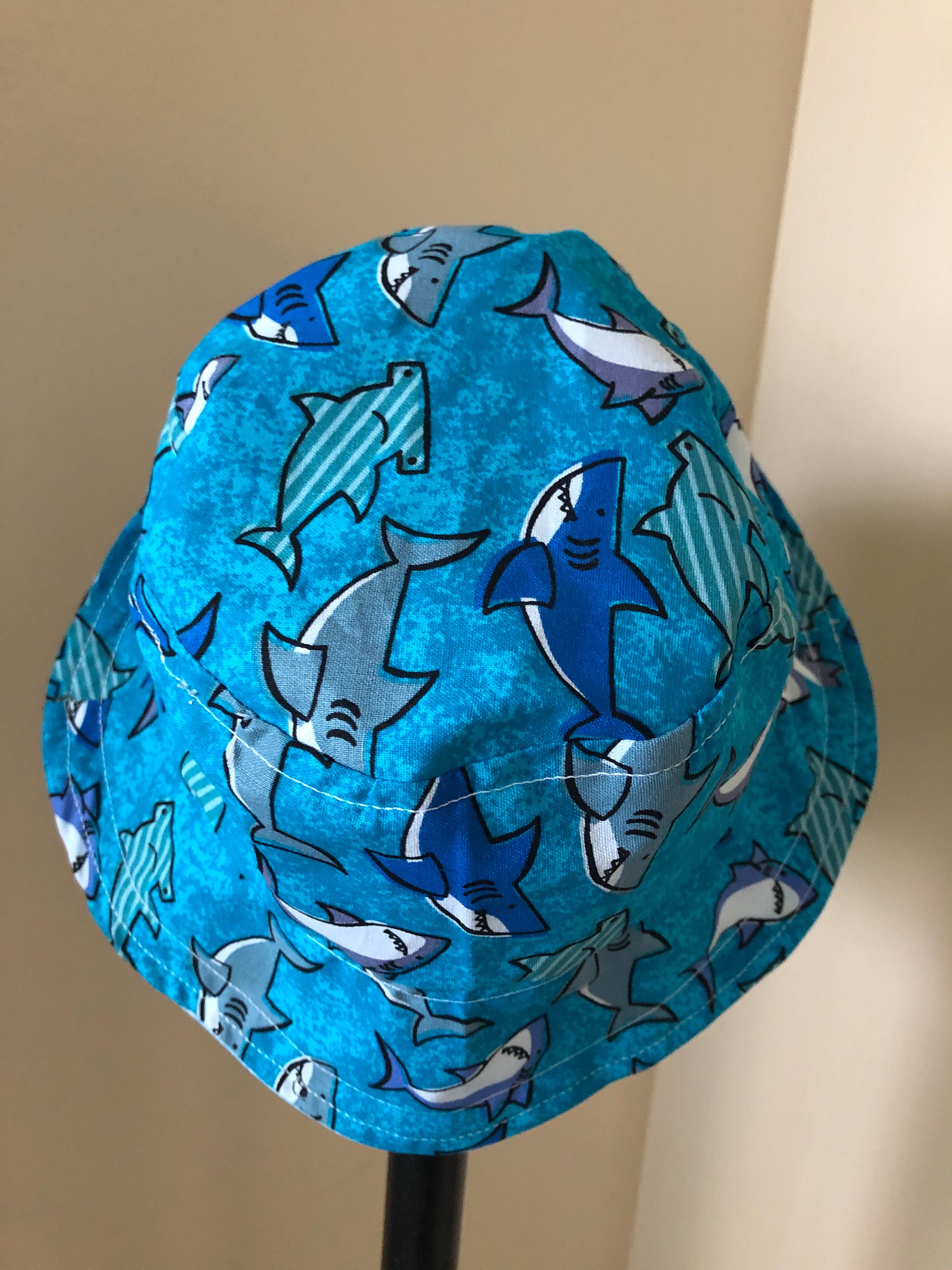 Handmade Baby or Toddler Shark Bucket Hat Brimmed Sun Hat Etsy Canada