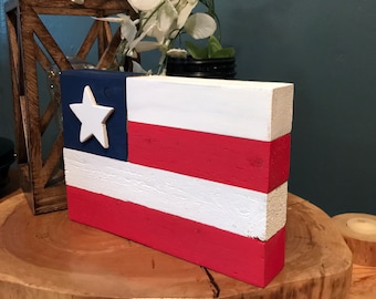 Handmade Wooden American Flag: Rustic Americana Decor