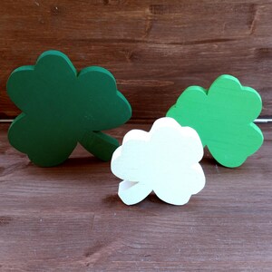 3 Wooden Shamrocks,  St. Patrick's Day Decor, Farmhouse Wood Shamrock, Irish Decor, St. Patty's  Gifts, Irish Theme  Decorations, Clover