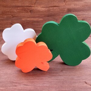 3 Wooden Shamrocks,  St. Patrick's Day Decor, Farmhouse Wood Shamrock, Irish Decor, St. Patty's  Gifts, Irish Theme  Decorations, Clover