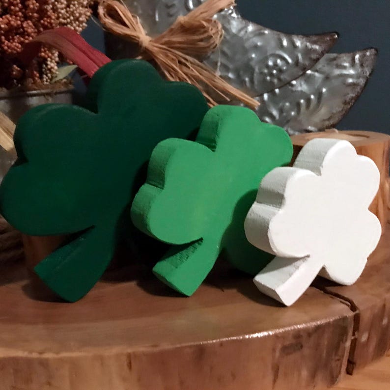 Wooden Shamrocks,  St. Patrick's Day Decor, Farmhouse Wood Shamrock, Irish Decor, St. Patty's  Gifts, Irish Theme  Decorations, Clover