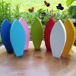 Wooden Surfboards: Colorful Beach Tiered Tray Decor