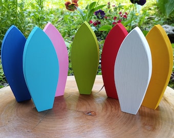 Wooden Surfboards: Colorful Beach Tiered Tray Decor